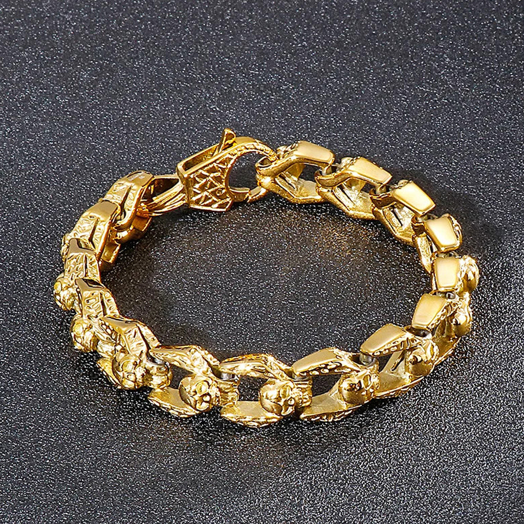 Guldglänsande Armband Dödskallar