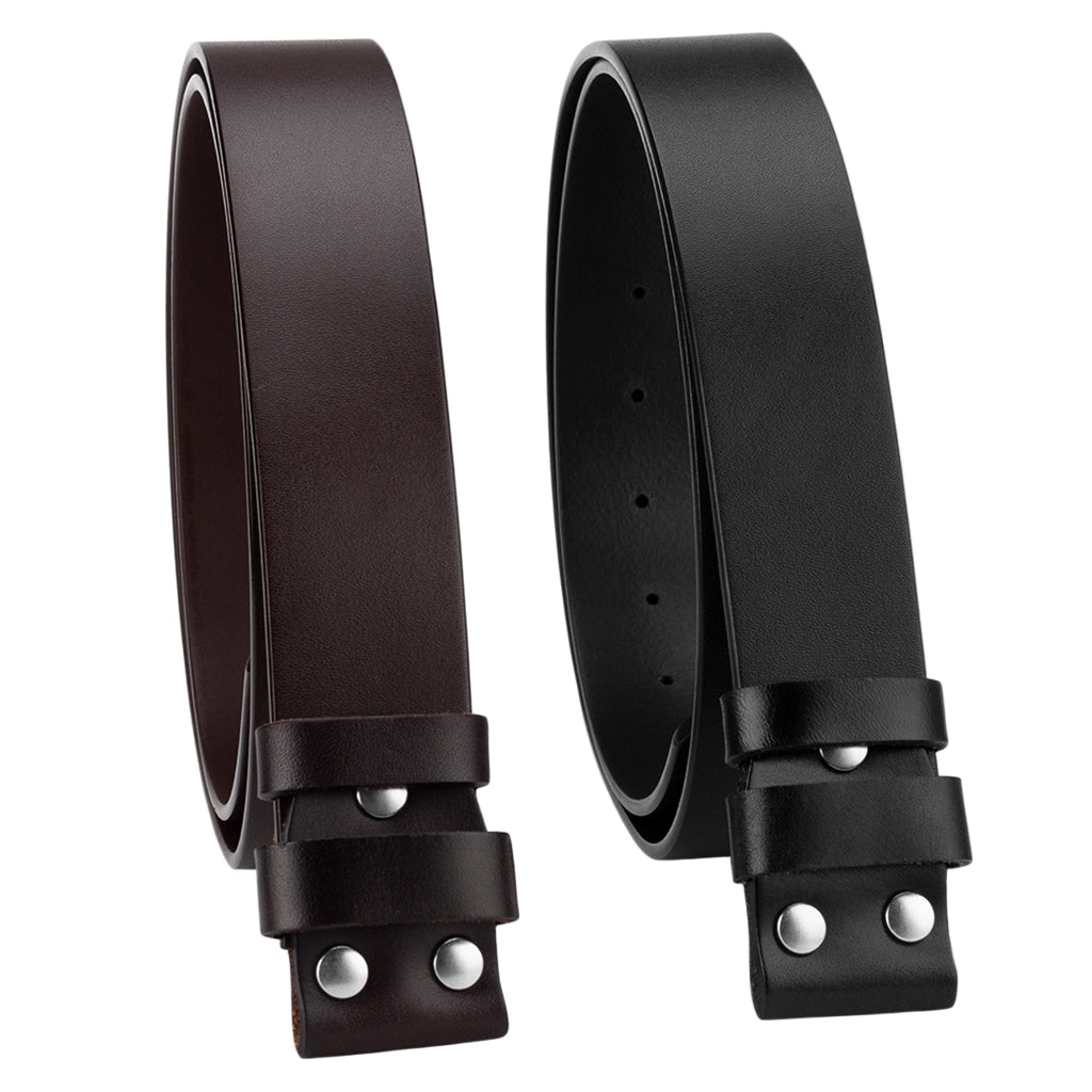 Brunt och svart läderbälte i skinn