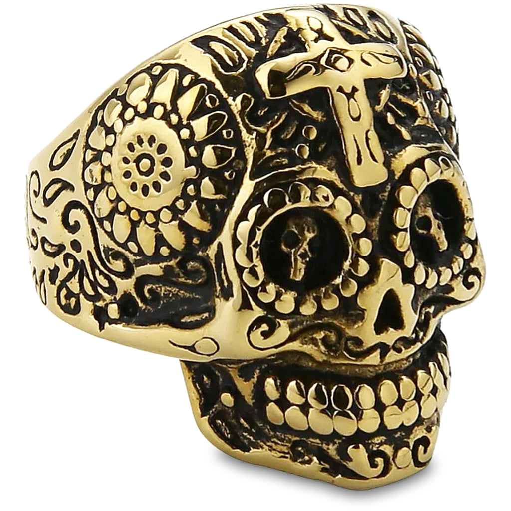 Calavera Dödskalle Ring Guld