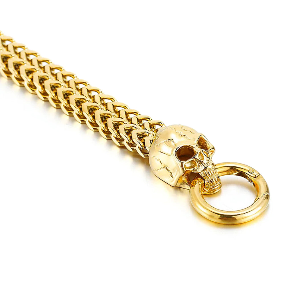 Armband med Dödskallar i guldstål