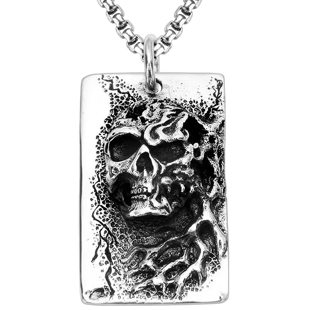 Silverfärgat dog tag halsband av sterlingsilver