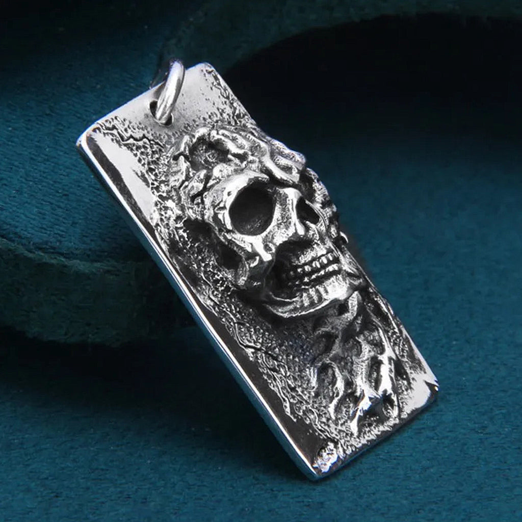 Silverfärgat dog tag hänge av sterlingsilver