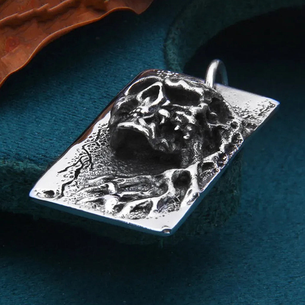 Silverfärgat dog tag smycke av sterlingsilver