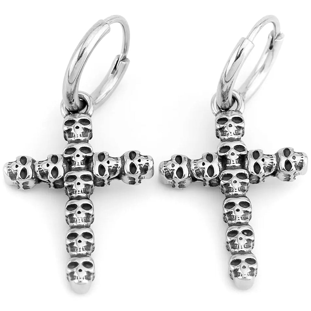 Dödskalle Örhängen Kors