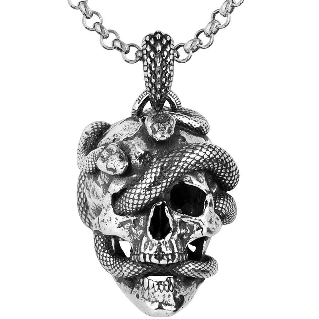 Silverfärgat orm halsband av silver