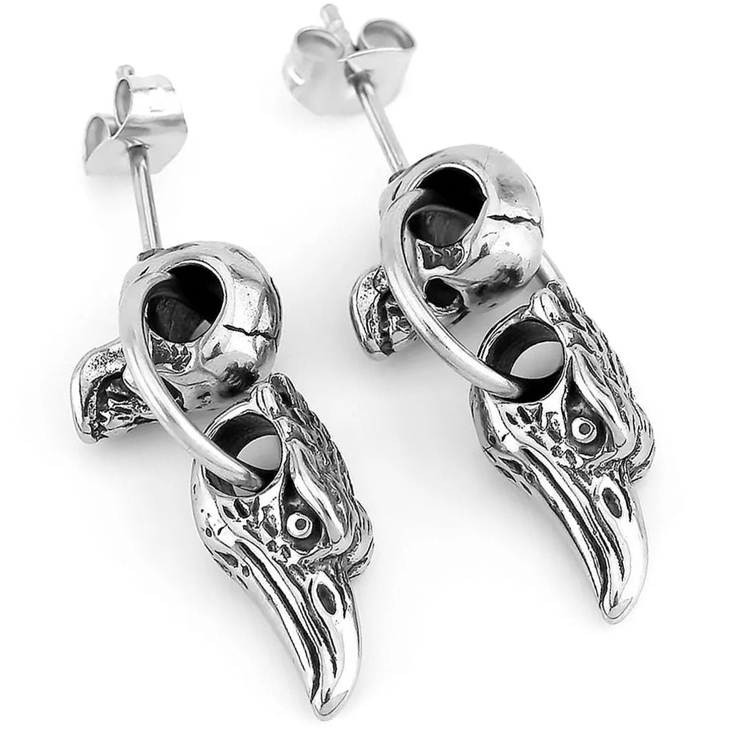 Dödskalle Öronstift Med Örn Hängen