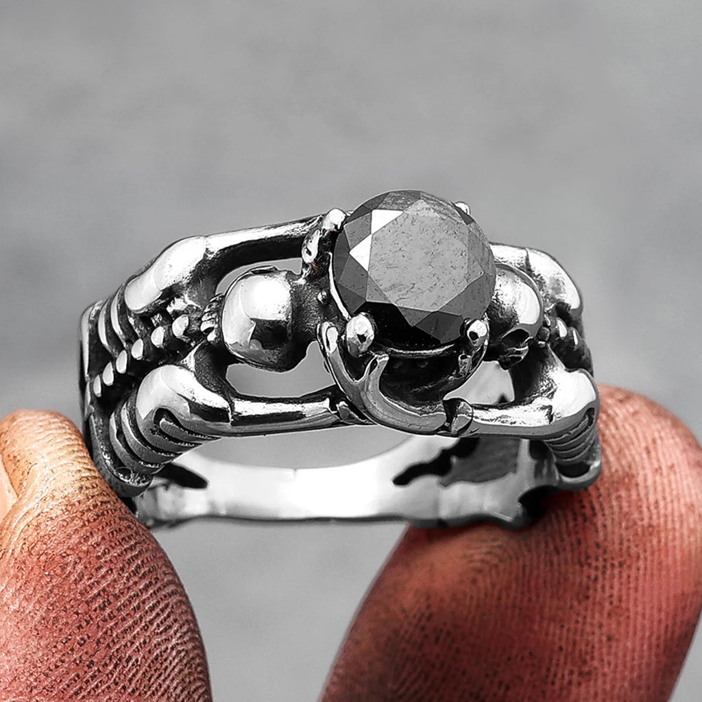 Dödskalle ring för trolovning