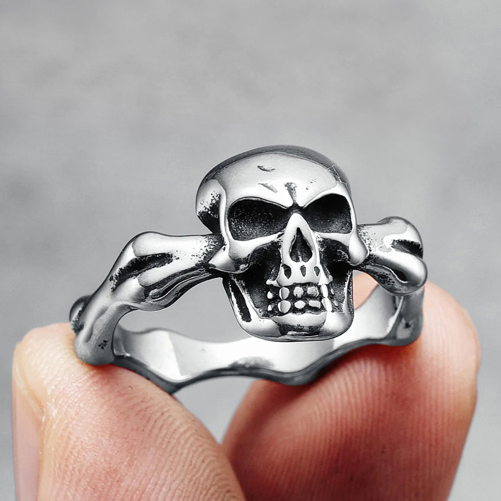 Dödskalle skelett ben ring