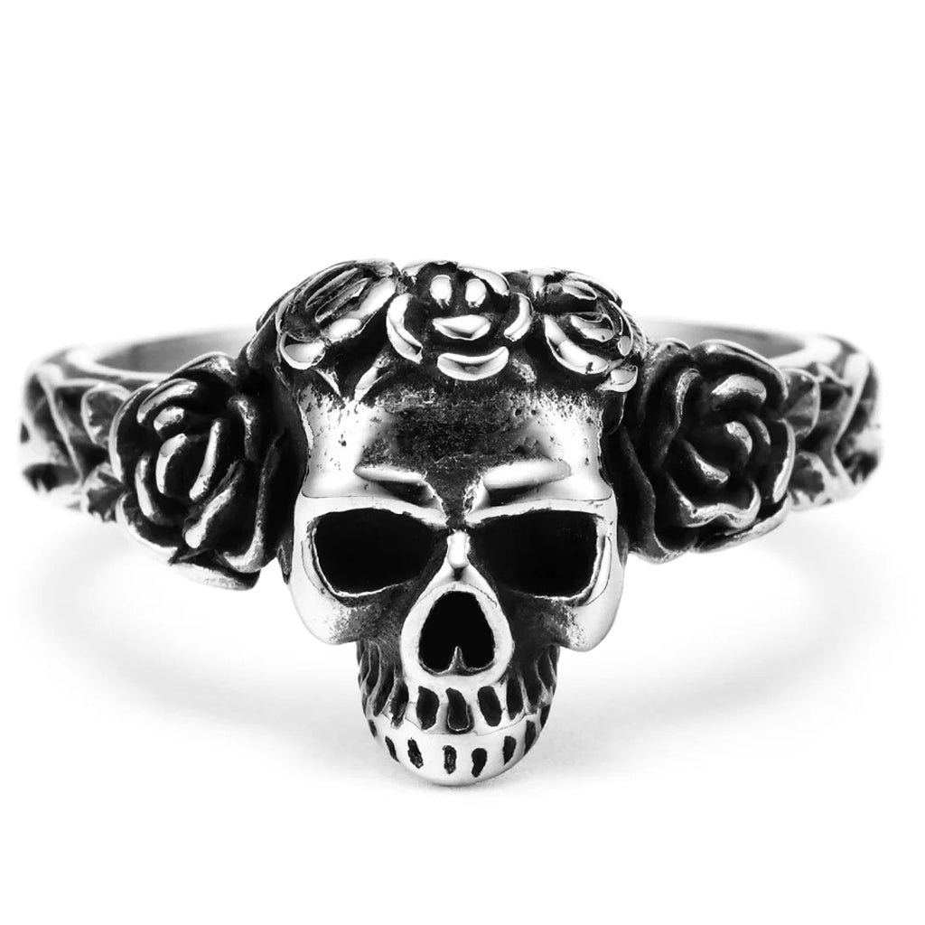Förlovningsring Dödskalle Rosor