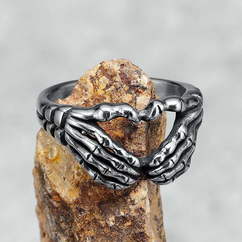 Förlovningsring skelett-hjärta