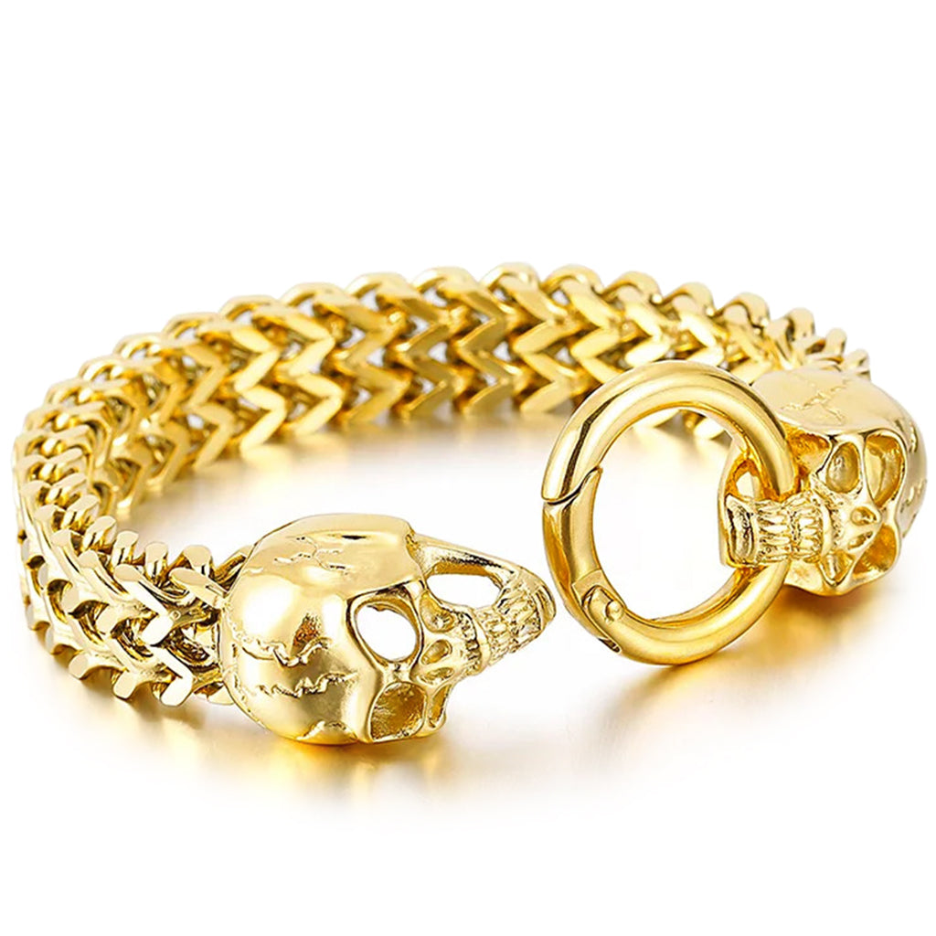 Guld armband med Dödskallar