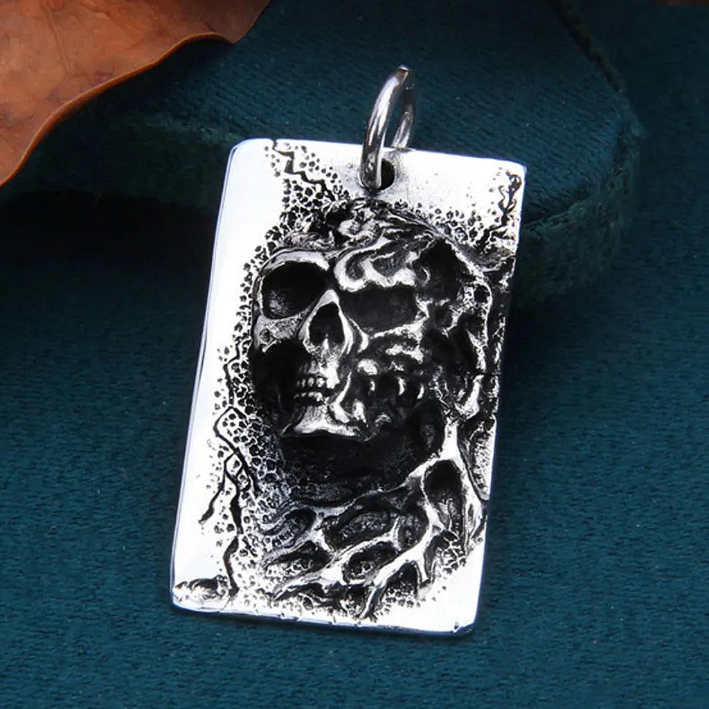 Silverfärgat ID-bricka halsband av sterlingsilver