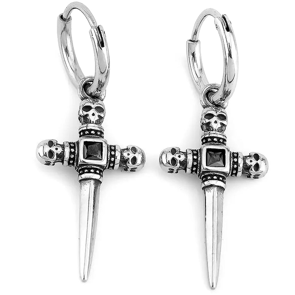 Kors Örhängen Med Dödskallar