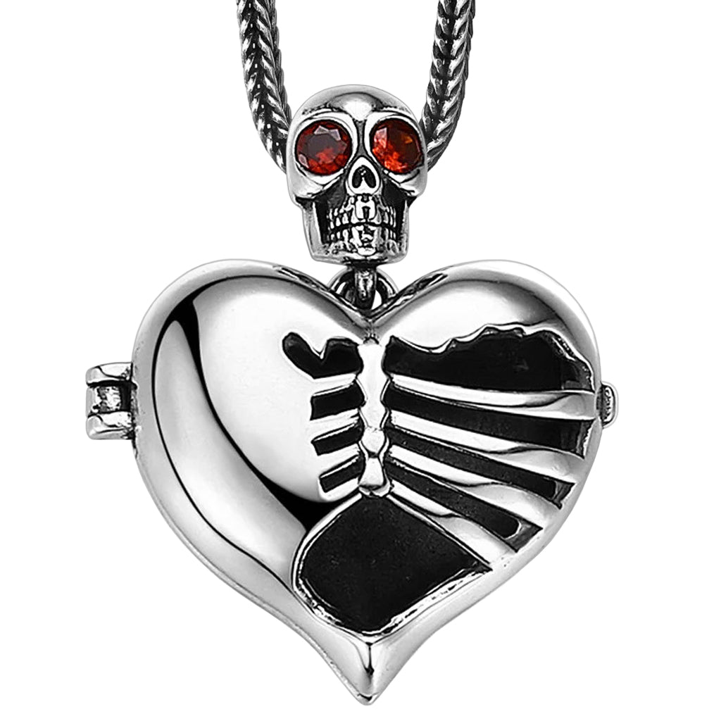 Sterling silver medaljong formad som ett hjärta