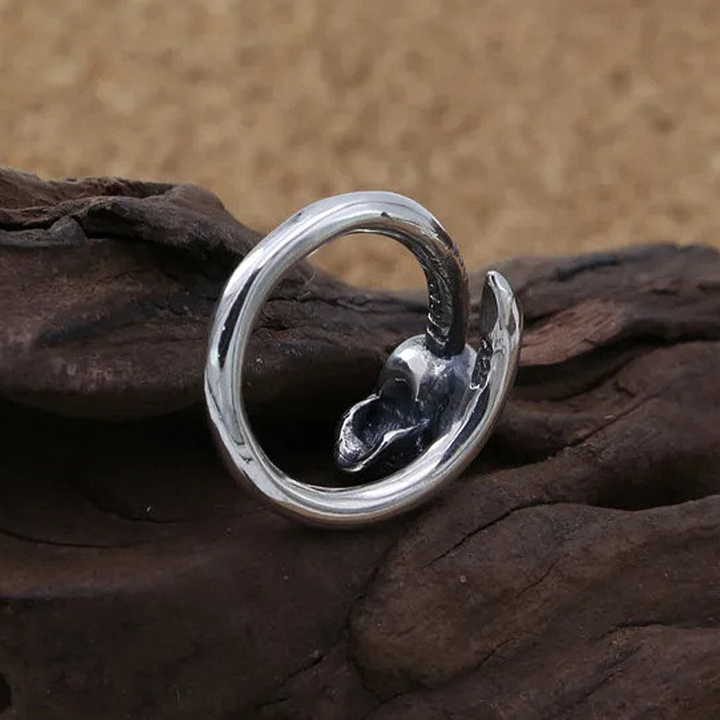 Justerbar liten dödskalle ring av äkta sterling silver