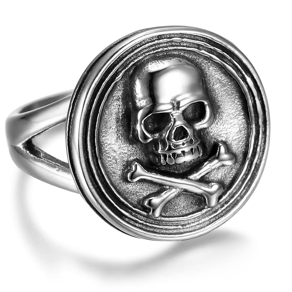 Ring Dödskalle Med Två Benknotor