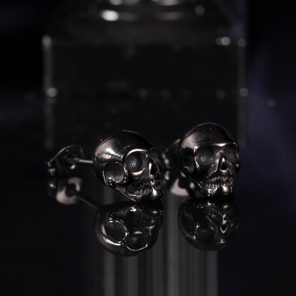 Stiftörhänge Svart Dödskalle
