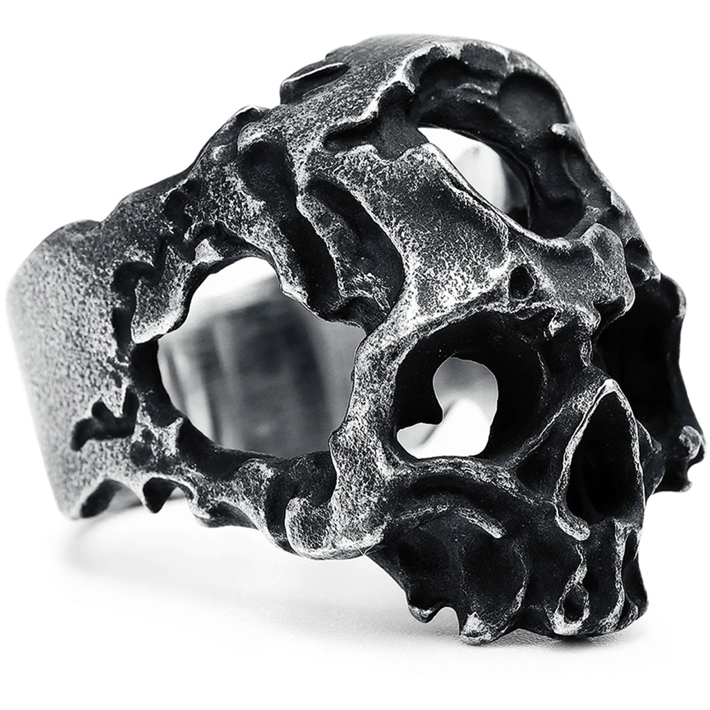 Svart dödskallering med kors