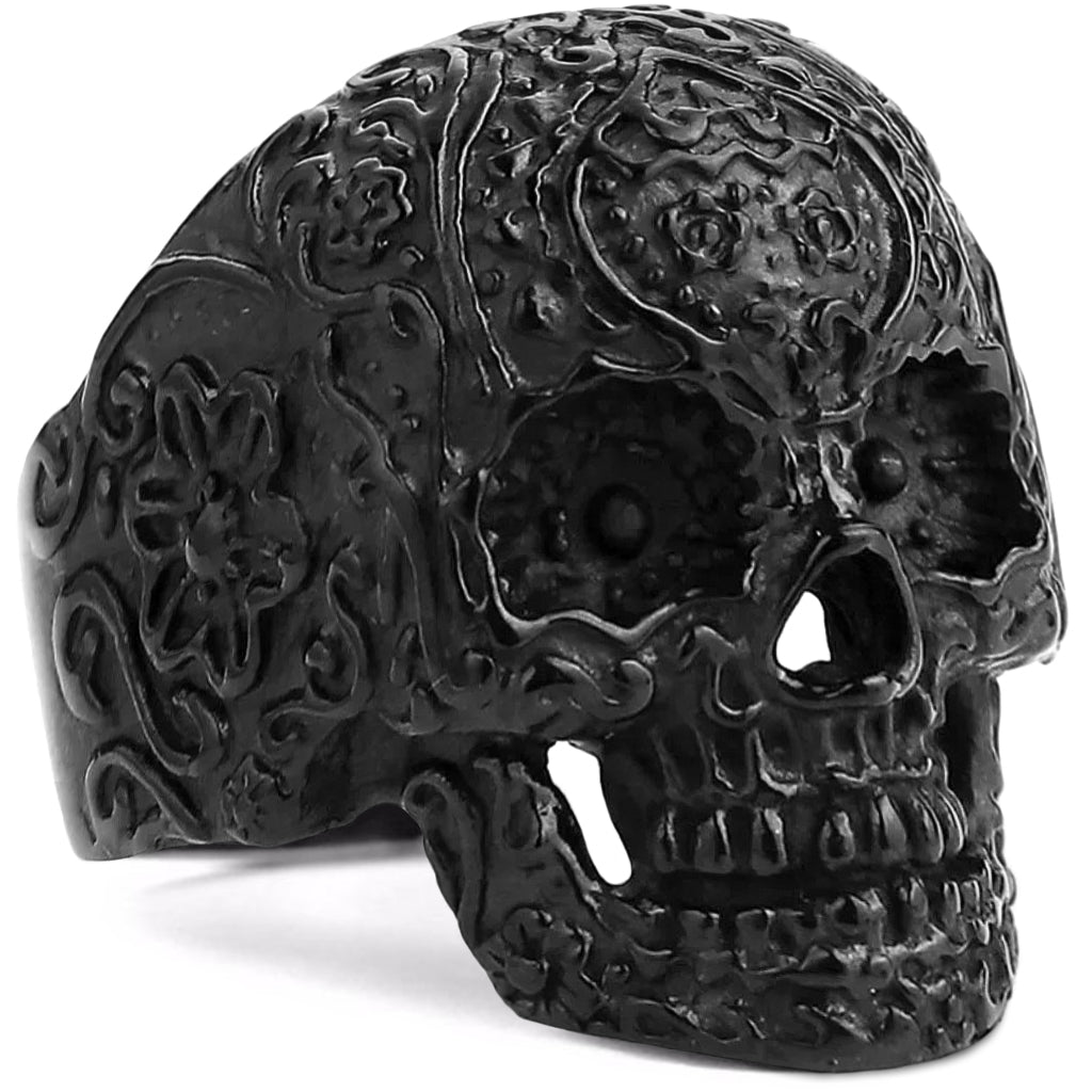 Svart Mexikansk Dödskalle Ring