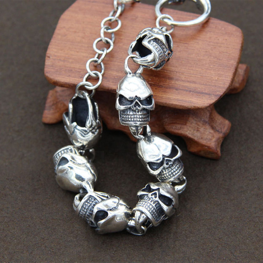 Dödskalle Armband Äkta Silver