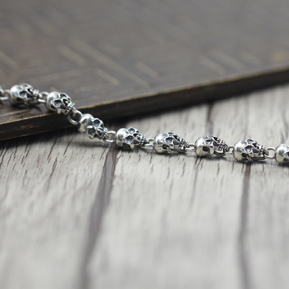 Dödskalle Armband Äkta Silver