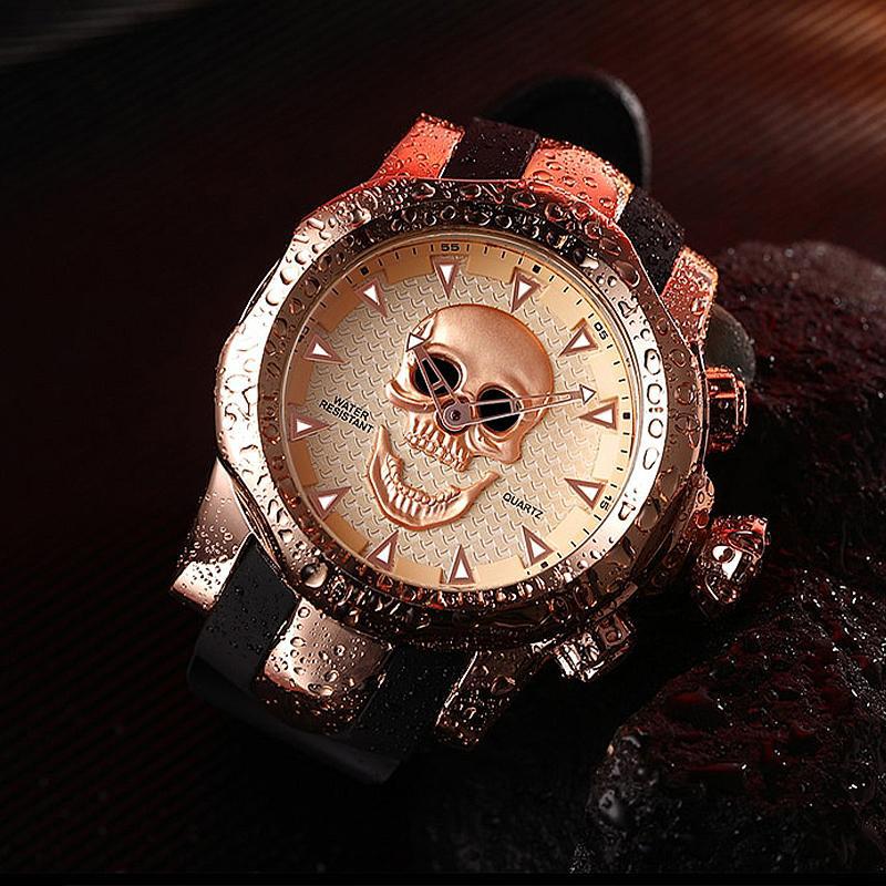 Herrklocka Med Roséfärgad Dödskalle