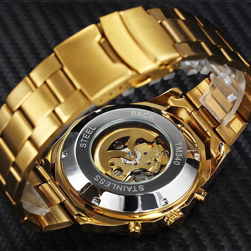 Guldfärgad Dödskalle Klocka