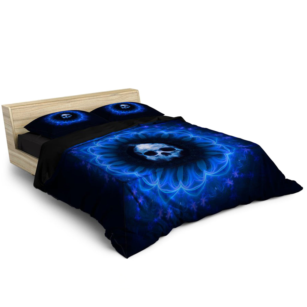 Bäddset Blå Dödskalle