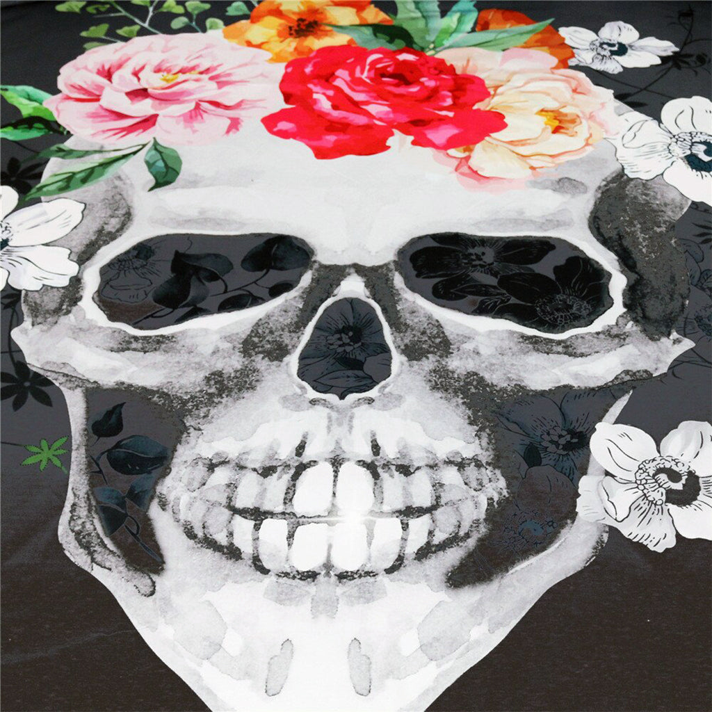 Dödskalle Påslakan Med Blomkrans