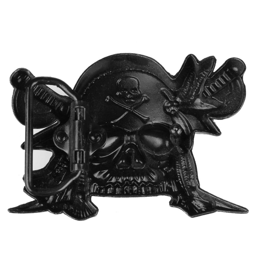 Svart Bälte Med Jolly Roger Spänne