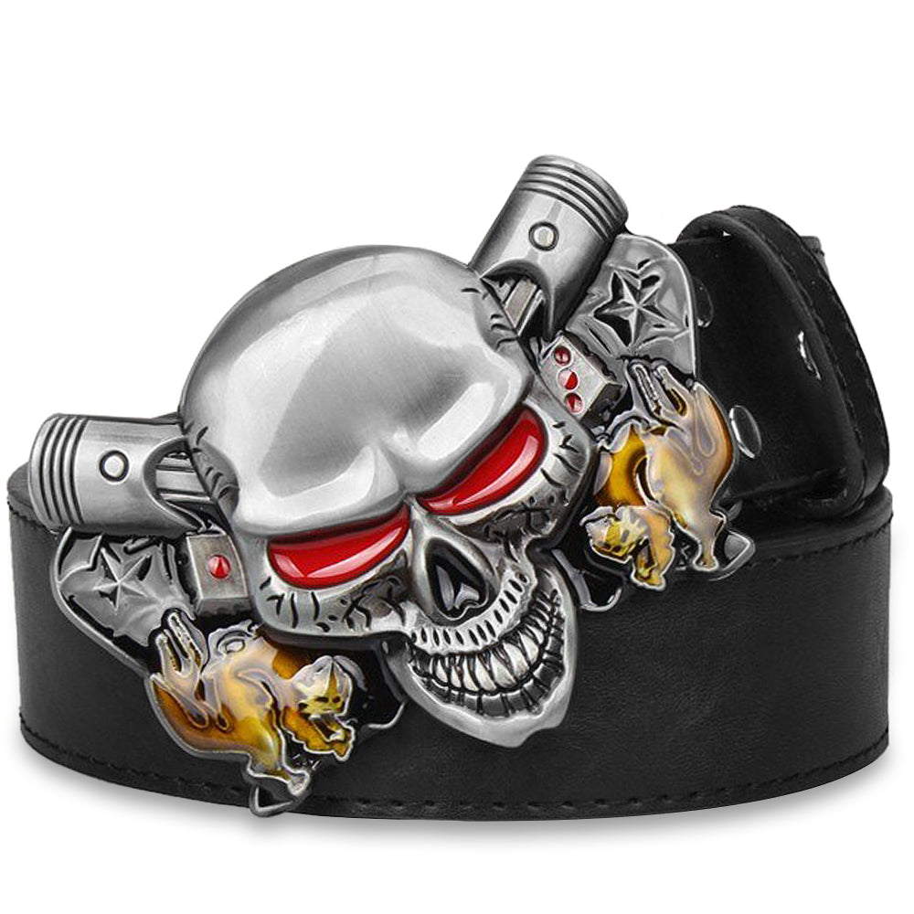 Herrbälte Dödskalle Med Kolvmotor