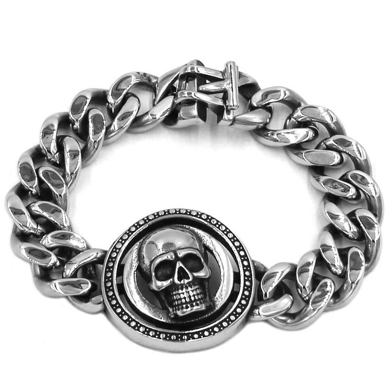 Dödskalle Armband Genuine Biker (Stål)