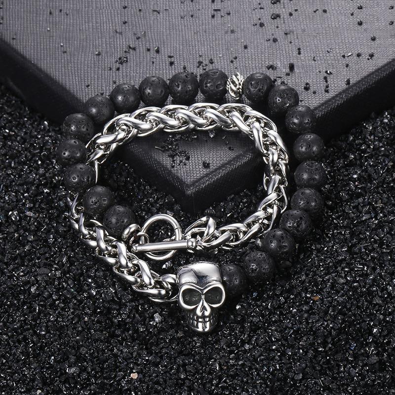 Armband Lavastenar Och Stål