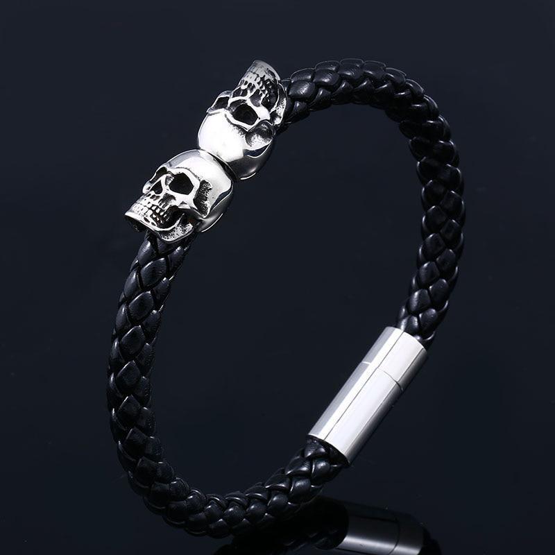 Biker Armband Dödskalle Stål