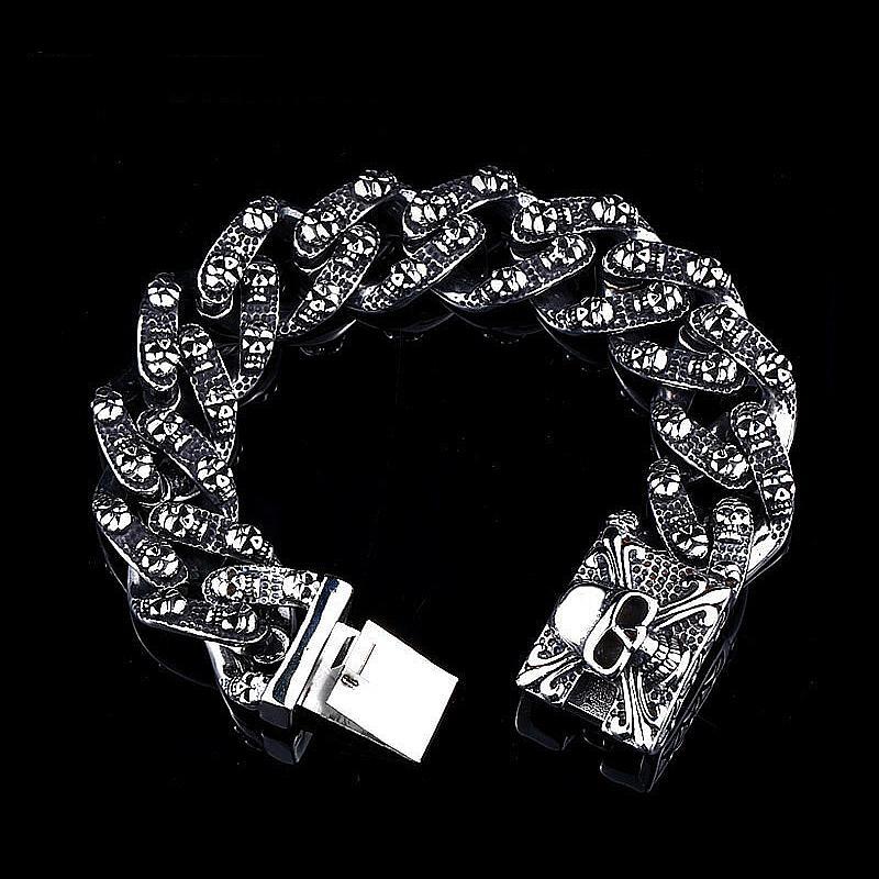 Dödskalle Armband Rostfritt Stål