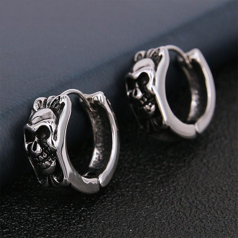 Biker Dödskalle Örhängen