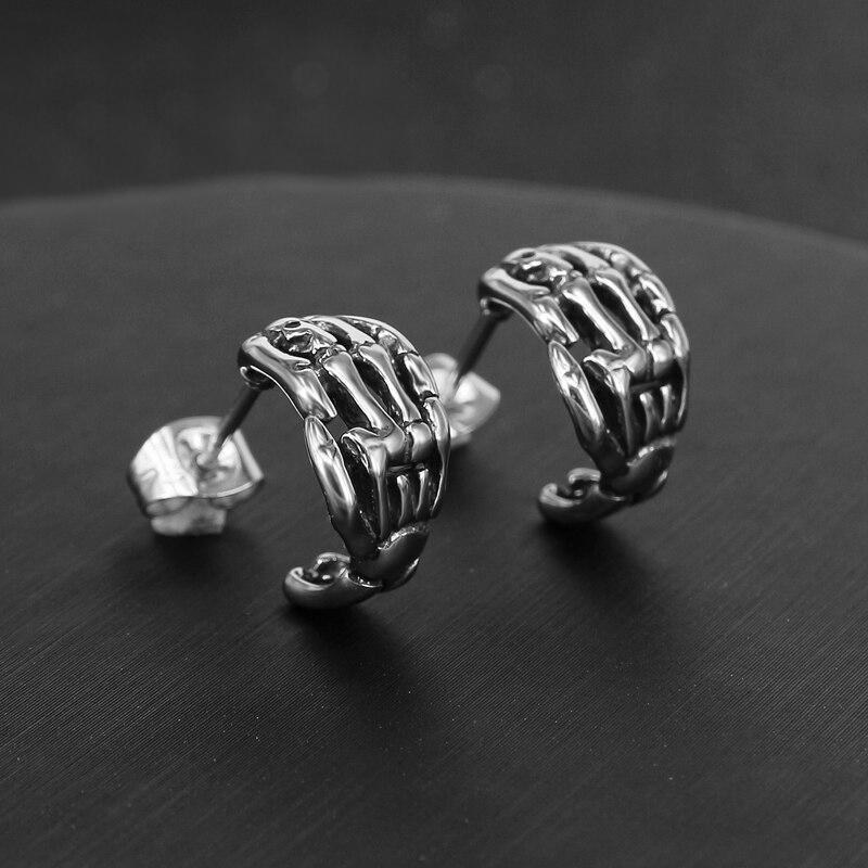 Skelettörhängen Stål