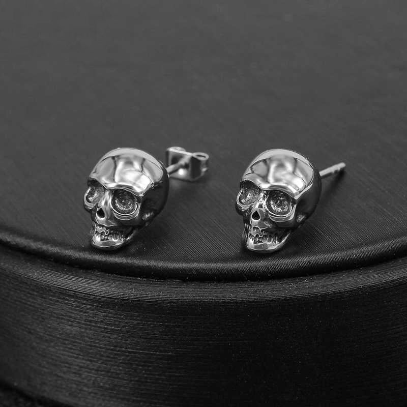 Vintage Dödskalle Stålörhängen