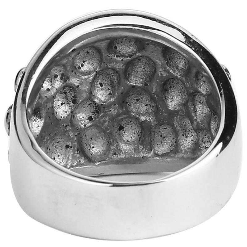 Dödskallering Gothic Cluster (Guldstål)