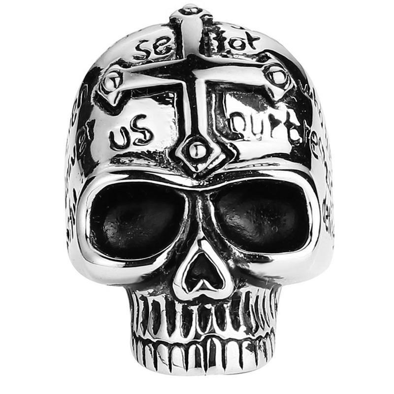 Stålring Med Silverfärgat Kors