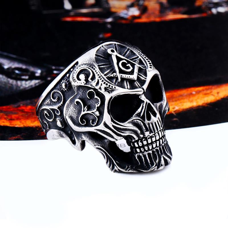Dödskallering Gothic Ordenssällskap (Stål)