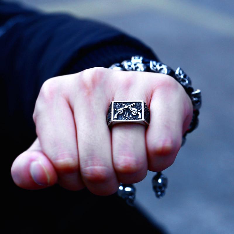 Dödskallering Guns And Roses (Stål)