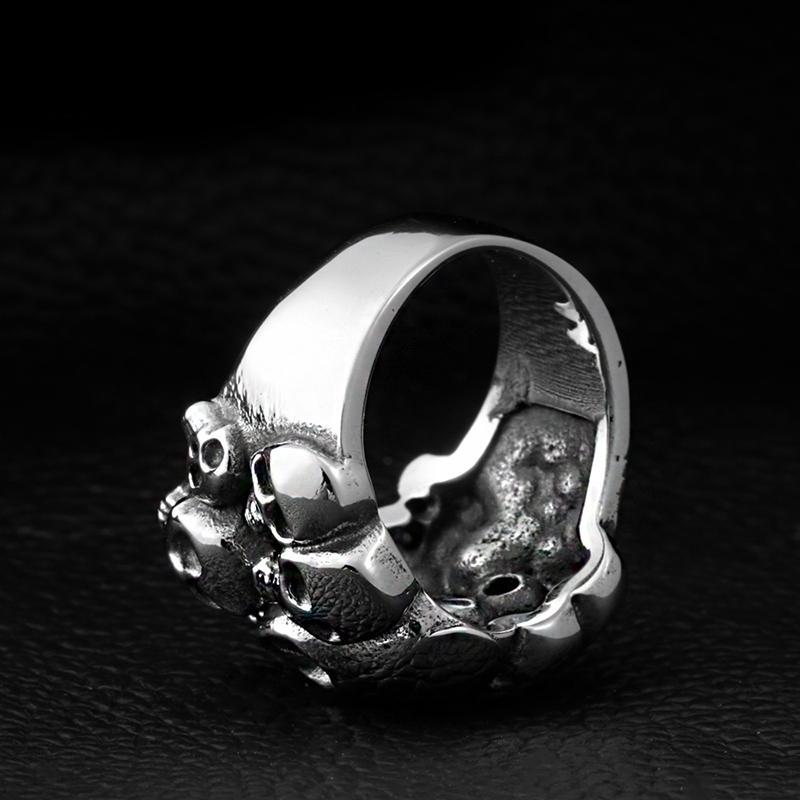 Ring Dödskalle Stål