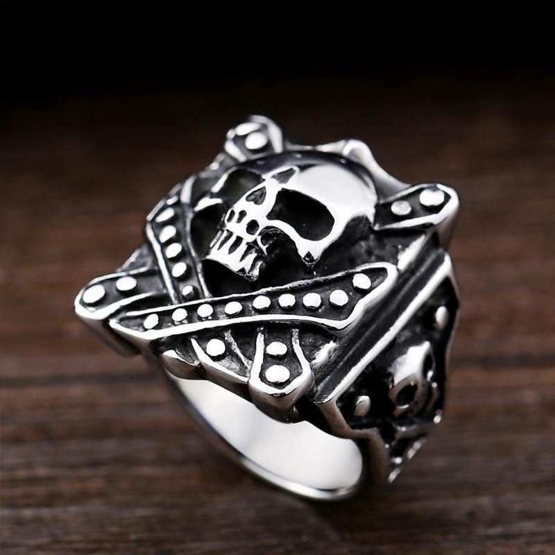 Dödskallering Vintage Soldier (Stål)