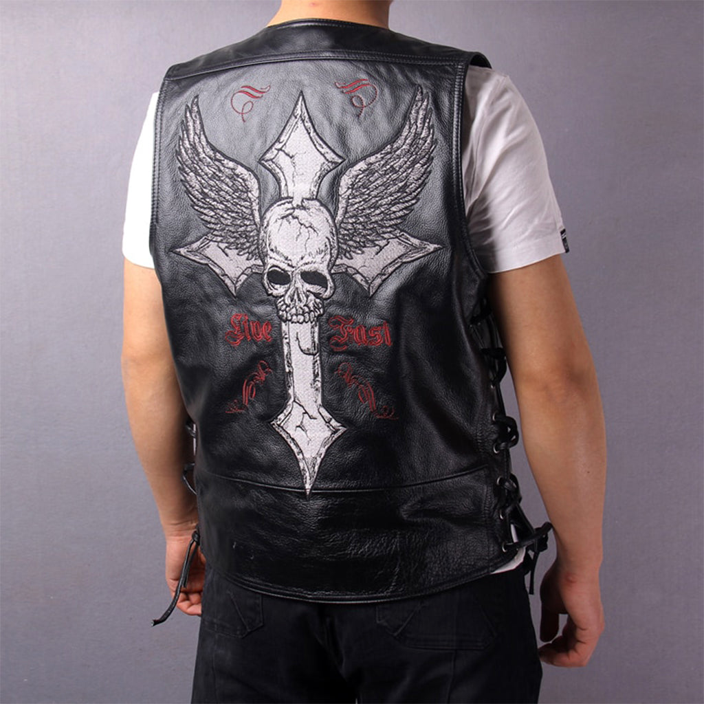 MC-Väst Med Dödskalle På Baksidan