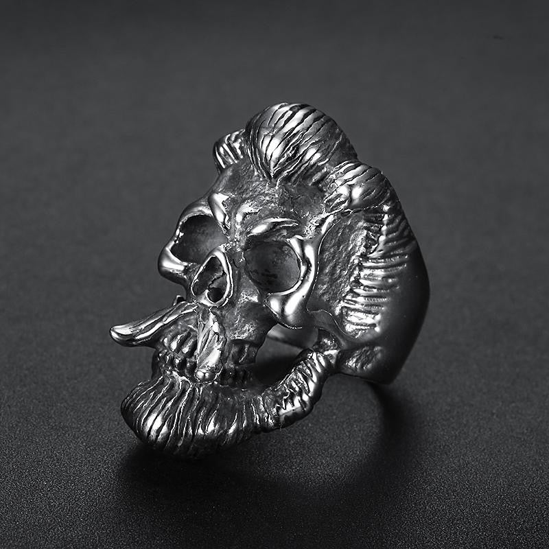 Dödskallering Badass Skull (Stål)