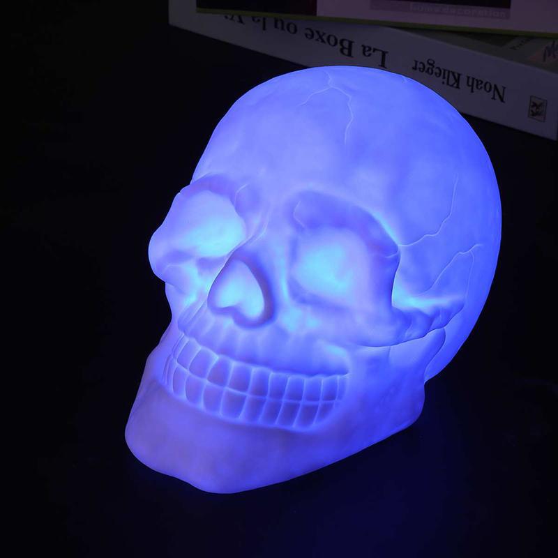 Blå Dödskalle Lampa