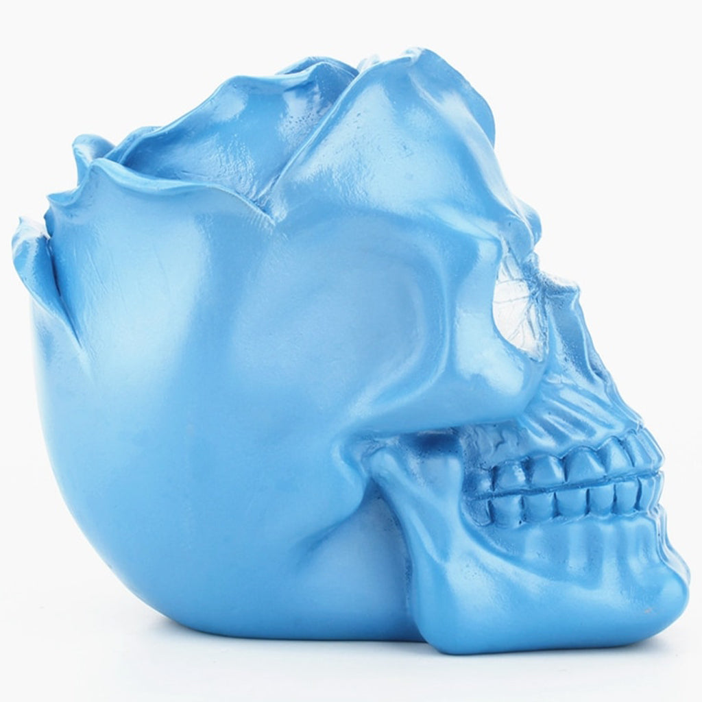 Blå Dödskalle Staty