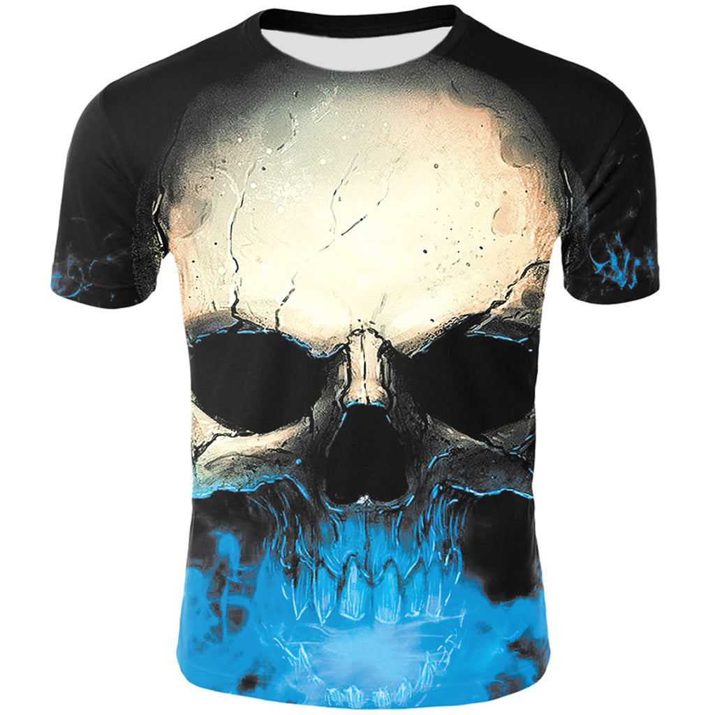 Blå Dödskalle T-Shirt