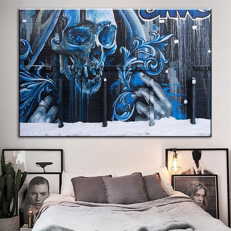 Dödskalle Tavla Street Art